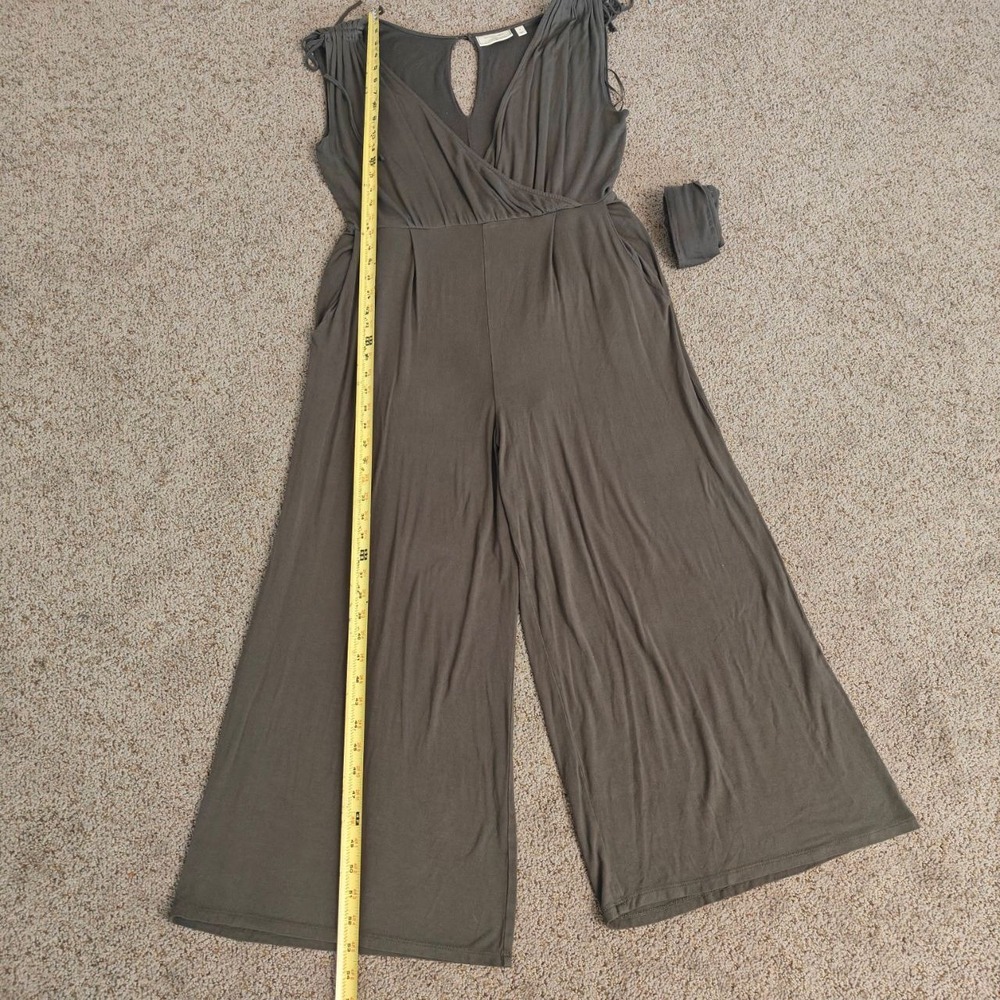 Anthropologie Moulinette Soeurs Olive Green Wide Leg Jumpsuit M  Stretch - Picture 9 of 13
